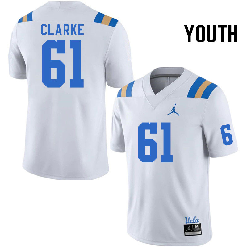 Youth #61 Jack Clarke UCLA Bruins College Football Jerseys Stitched Sale-White - Click Image to Close